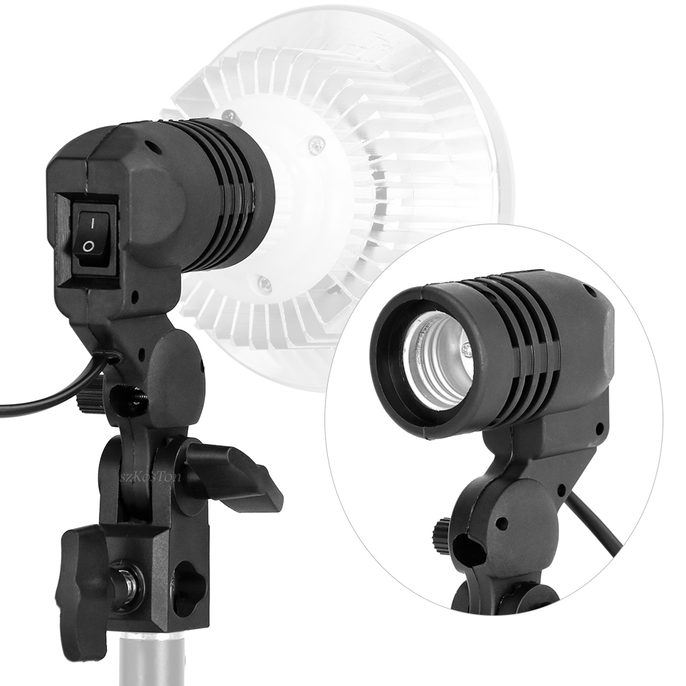 حامل لمبة برأس واحد E27 مقبس ف - مراجعة Photography Umbrella Lights وسعره