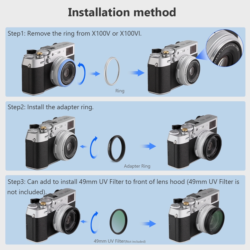 حلقة محول فلتر العدسة من هاوج  - مراجعة Fujifilm Camera X100Vi وسعره